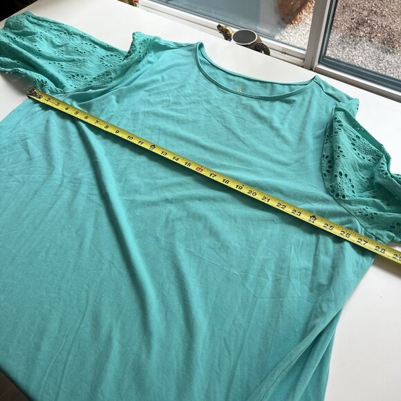 Belle By Kim Gravel Triple Luxe Knit 3/4 Eyelet Sleeve Top Sz 4x - Picture 7 of 8